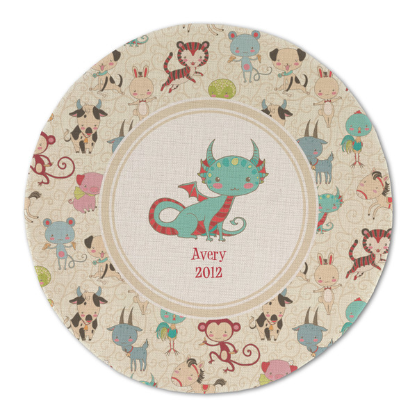 Custom Chinese Zodiac Round Linen Placemat (Personalized)