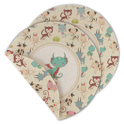 Chinese Zodiac Round Linen Placemat - Double Sided (Personalized)