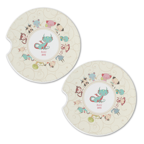 Chinese Zodiac Sandstone Car Coasters - Set of 2