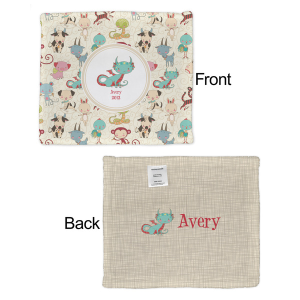 Chinese Zodiac Security Blanket - Front & Back View
