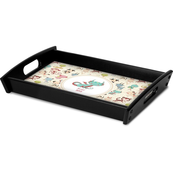 Chinese Zodiac Serving Tray Black - Corner