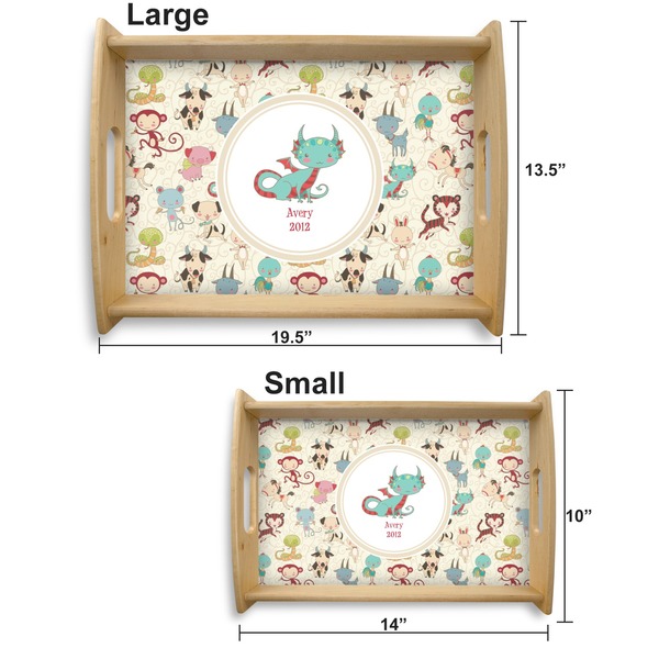 Chinese Zodiac Serving Tray Wood Sizes