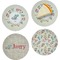 Chinese Zodiac Set of 4 Glass Appetizer / Dessert Plate 8" (Personalized)