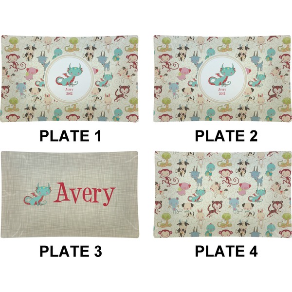 Chinese Zodiac Set of Rectangular Dinner Plates (Approval)