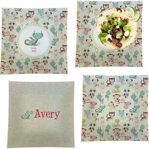 Chinese Zodiac Set of Square Dinner Plates