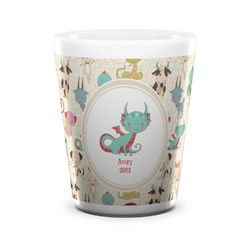 Chinese Zodiac Ceramic Shot Glass - 1.5 oz - White - Set of 4 (Personalized)
