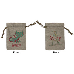 Chinese Zodiac Small Burlap Gift Bag - Front & Back (Personalized)