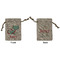 Chinese Zodiac Small Burlap Gift Bag - Front and Back