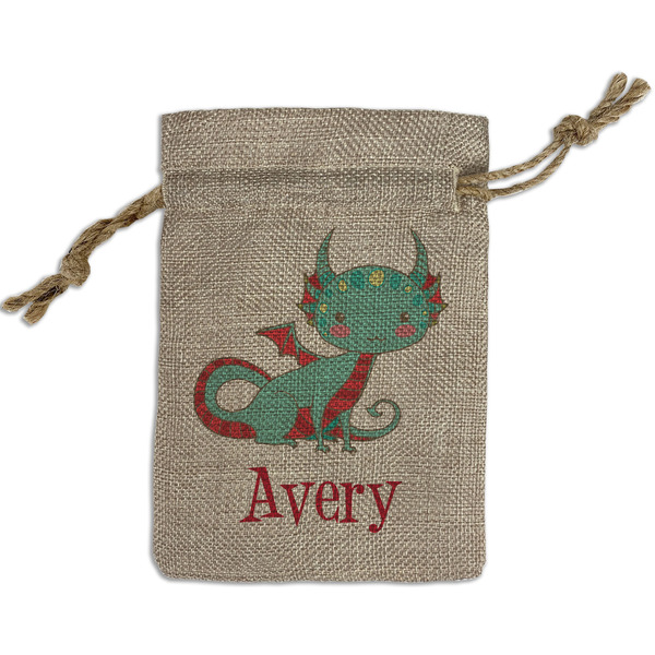 Custom Chinese Zodiac Small Burlap Gift Bag - Front (Personalized)