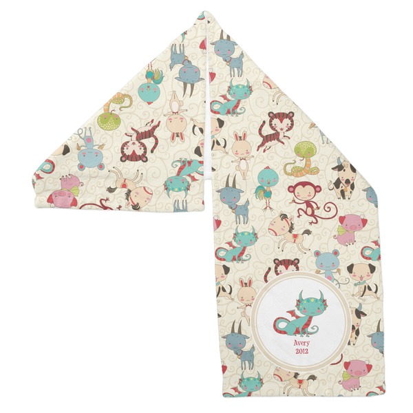 Chinese Zodiac Sports Towel Folded - Both Sides Showing