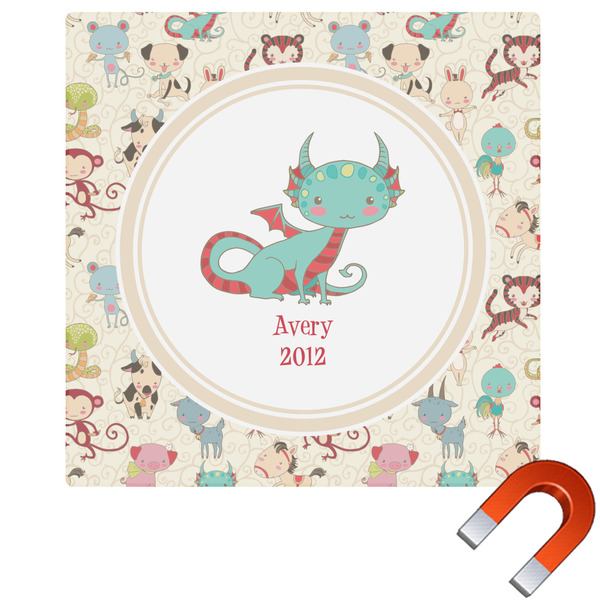 Custom Chinese Zodiac Square Car Magnet - 10" (Personalized)