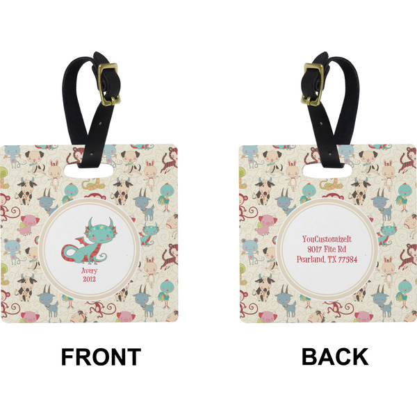 Chinese Zodiac Square Luggage Tag (Front + Back)