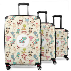 Chinese Zodiac 3 Piece Luggage Set - 20" Carry On, 24" Medium Checked, 28" Large Checked (Personalized)