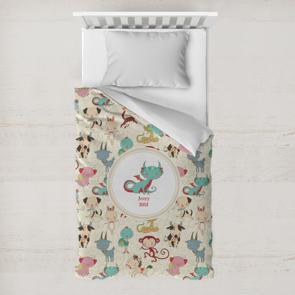 Custom Chinese Zodiac Toddler Duvet Cover w/ Name or Text