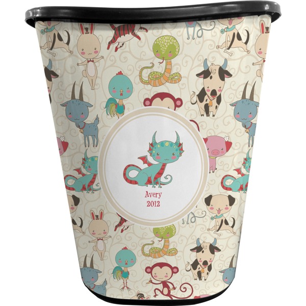 Chinese Zodiac Trash Can Black