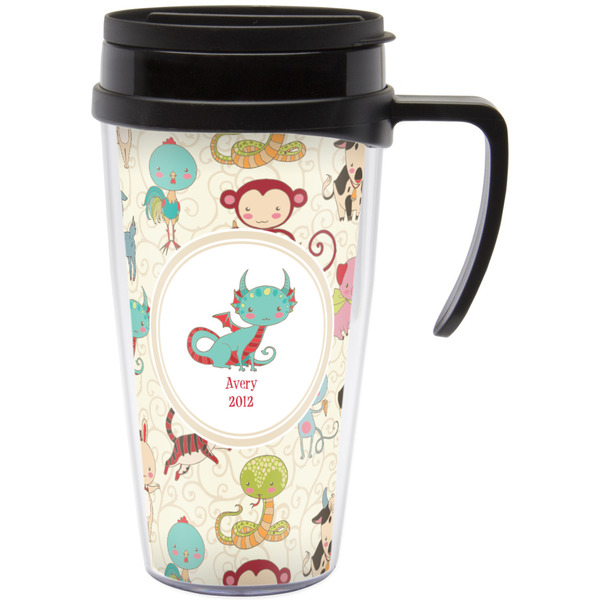 Custom Chinese Zodiac Acrylic Travel Mug with Handle (Personalized)
