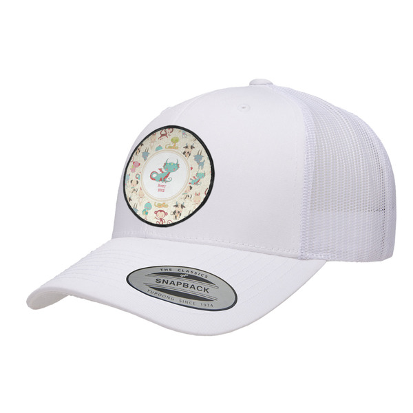 Custom Chinese Zodiac Trucker Hat - White (Personalized)