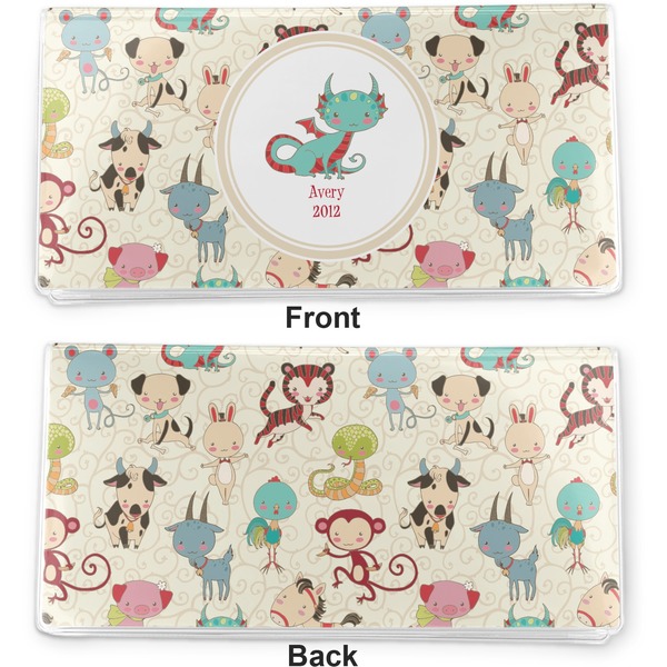 Chinese Zodiac Vinyl Check Book Cover - Front and Back