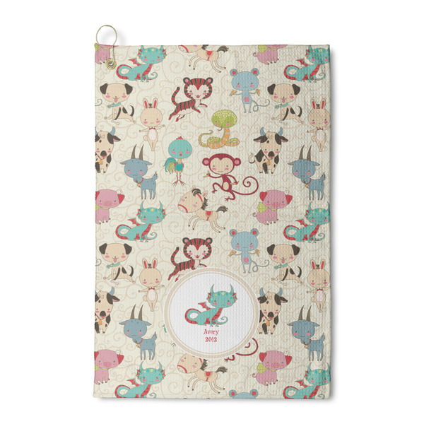 Custom Chinese Zodiac Waffle Weave Golf Towel (Personalized)