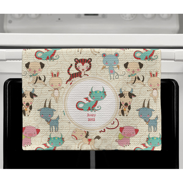 Chinese Zodiac Waffle Weave Towel - Full Color Print - Lifestyle2 Image