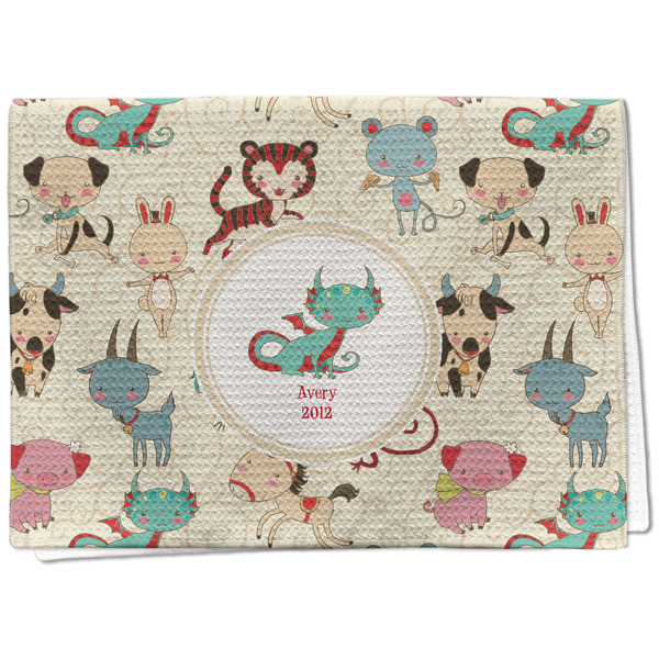 Custom Chinese Zodiac Kitchen Towel - Waffle Weave (Personalized)