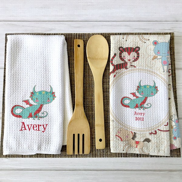 Chinese Zodiac Waffle Weave Towels - 2 Print Styles