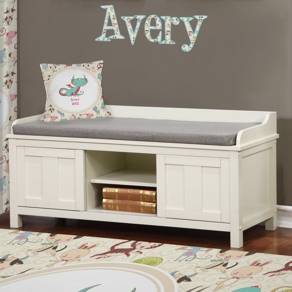 Chinese Zodiac Wall Name Decal Above Storage bench