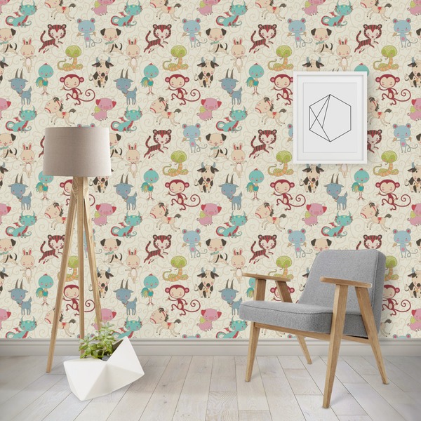 Custom Chinese Zodiac Wallpaper & Surface Covering (Peel & Stick - Repositionable)