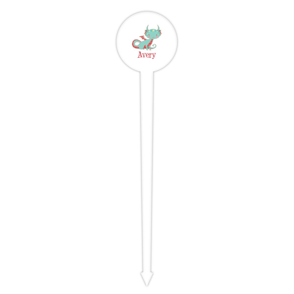 Chinese Zodiac White Plastic 4" Food Pick - Round - Single Pick