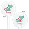 Chinese Zodiac White Plastic 5.5" Stir Stick - Double Sided - Round - Front & Back