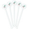 Chinese Zodiac White Plastic 5.5" Stir Stick - Fan View
