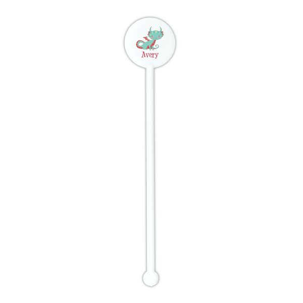 Chinese Zodiac White Plastic 5.5" Stir Stick - Round - Single Stick