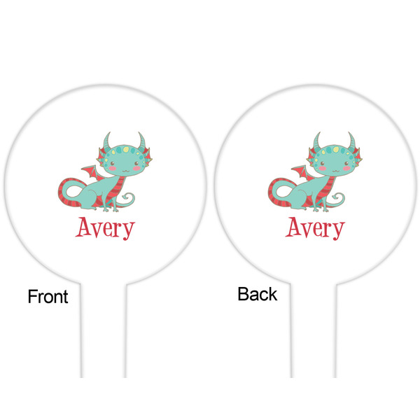 Chinese Zodiac White Plastic 6" Food Pick - Round - Double Sided - Front & Back