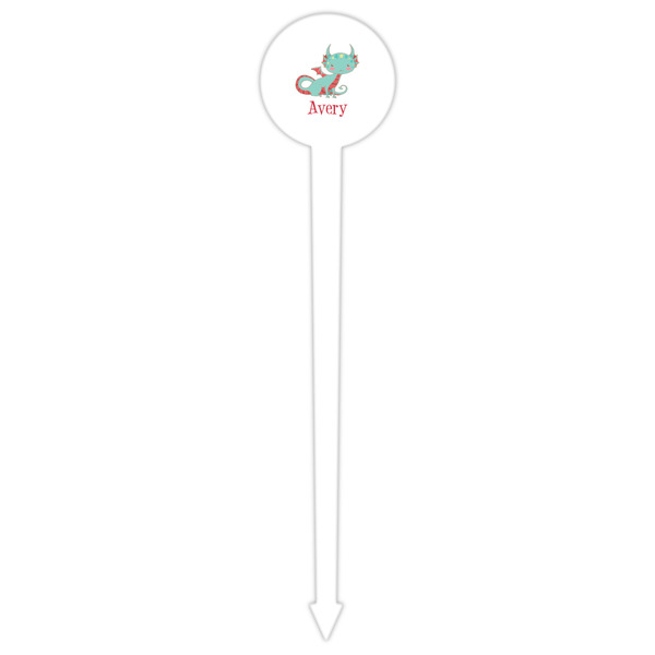 Chinese Zodiac White Plastic 6" Food Pick - Round - Single Pick