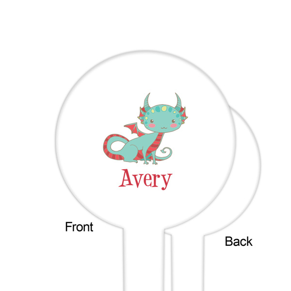 Chinese Zodiac White Plastic 6" Food Pick - Round - Single Sided - Front & Back