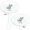 Chinese Zodiac White Plastic 7" Stir Stick - Double Sided - Oval - Front & Back