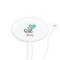 Chinese Zodiac White Plastic 7" Stir Stick - Oval - Closeup