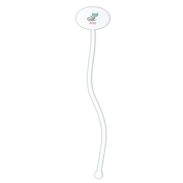 Chinese Zodiac White Plastic 7" Stir Stick - Oval - Single Stick