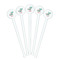Chinese Zodiac White Plastic 7" Stir Stick - Round - Fan View
