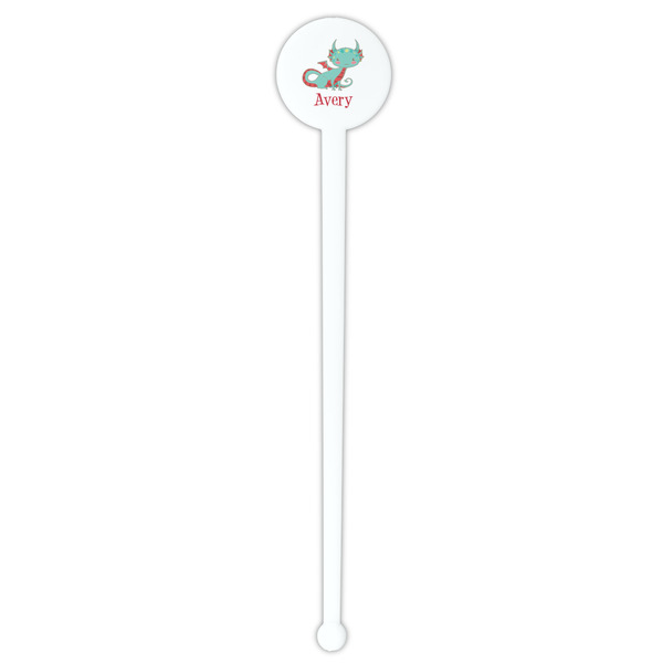 Chinese Zodiac White Plastic 7" Stir Stick - Round - Single Stick