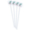Chinese Zodiac White Plastic Stir Stick - Double Sided - Square - Front