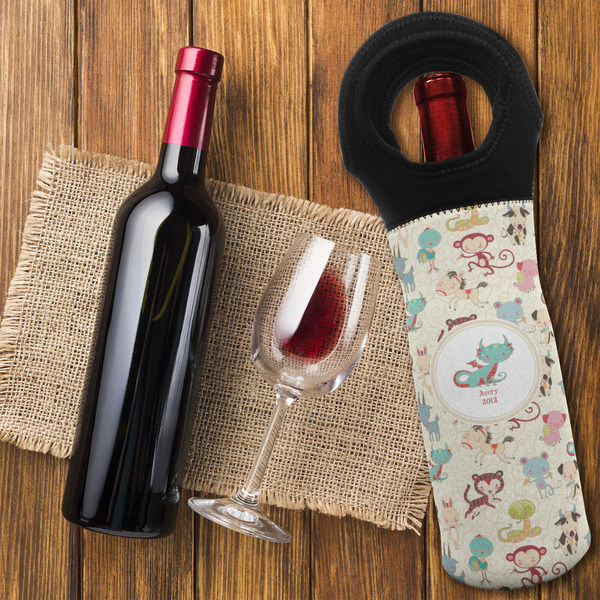 Chinese Zodiac Wine Tote Bag - FLATLAY