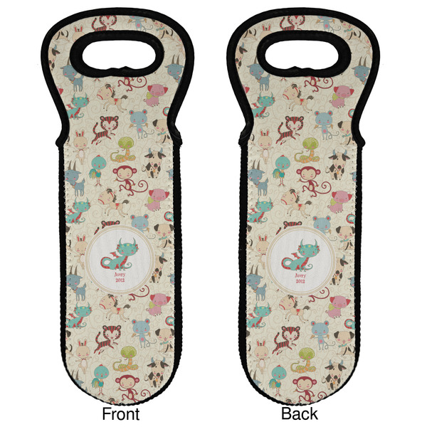 Chinese Zodiac Wine Tote Front & Back