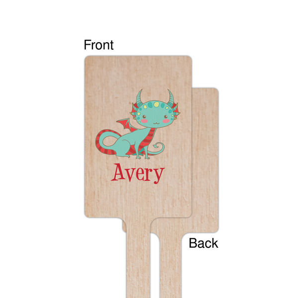 Chinese Zodiac Wooden 6.25" Stir Stick - Rectangular - Single - Front & Back