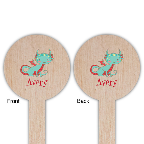 Chinese Zodiac Wooden 6" Food Pick - Round - Double Sided - Front & Back