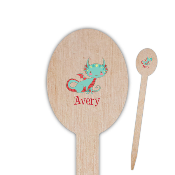 Custom Chinese Zodiac Oval Wooden Food Picks - Single Sided (Personalized)