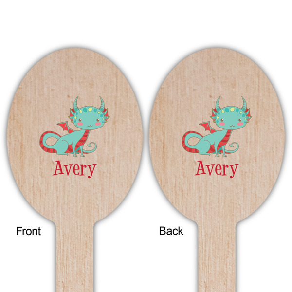 Chinese Zodiac Wooden Food Pick - Oval - Double Sided - Front & Back