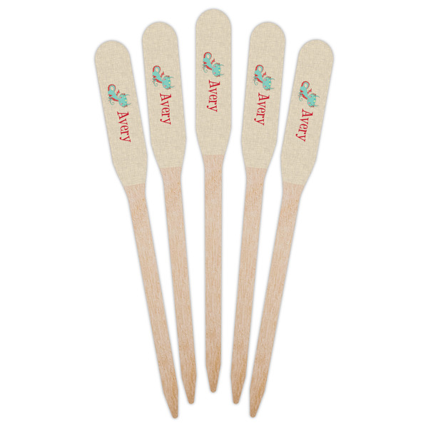 Chinese Zodiac Wooden Food Pick - Paddle - Fan View