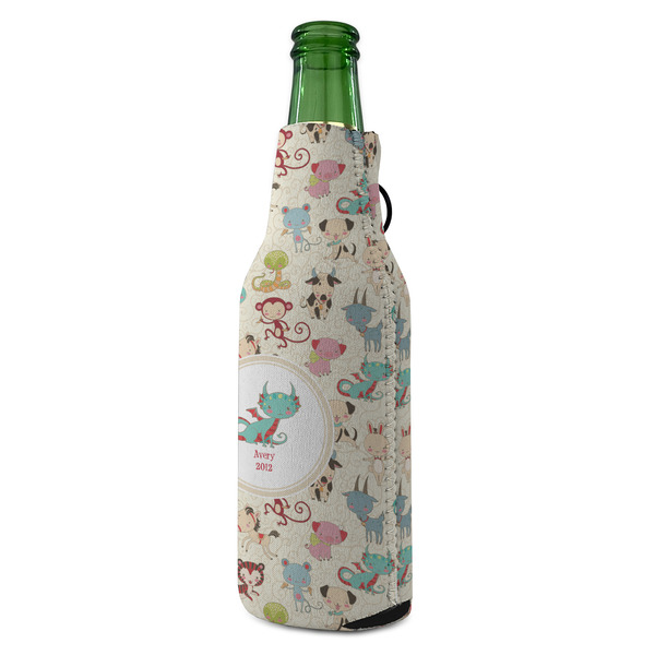 Chinese Zodiac Zipper Bottle Cooler - ANGLE (bottle)