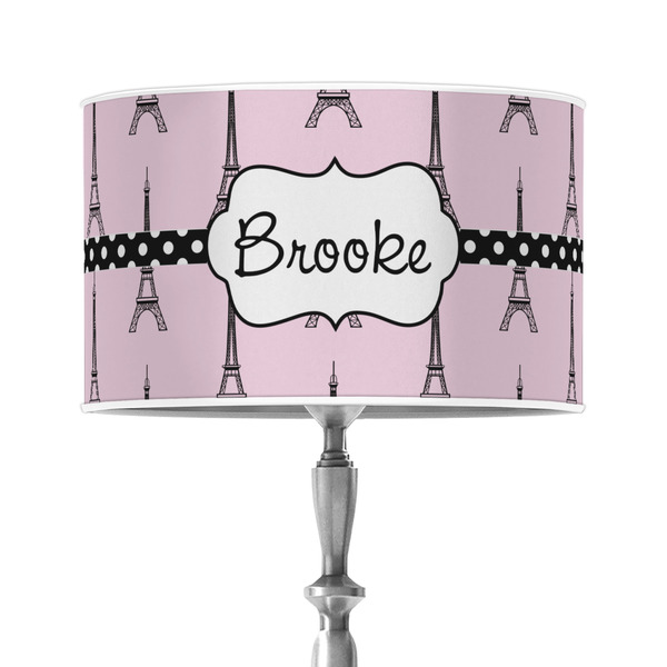 Custom Eiffel Tower 12" Drum Lamp Shade - Poly-film (Personalized)